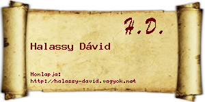 Halassy Dávid névjegykártya